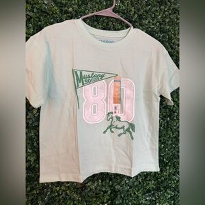 Mustang Soccer Kids Mint Graphic Short Sleeve Tee